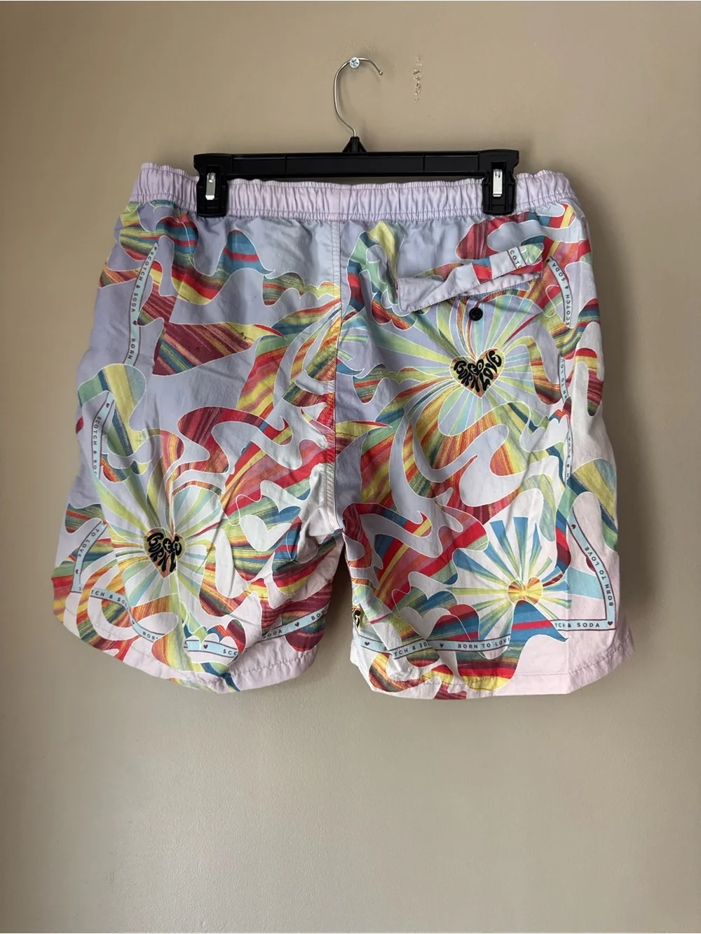 Scotch & Soda Multicolor Swirl Print Men’s Swim Trunks large